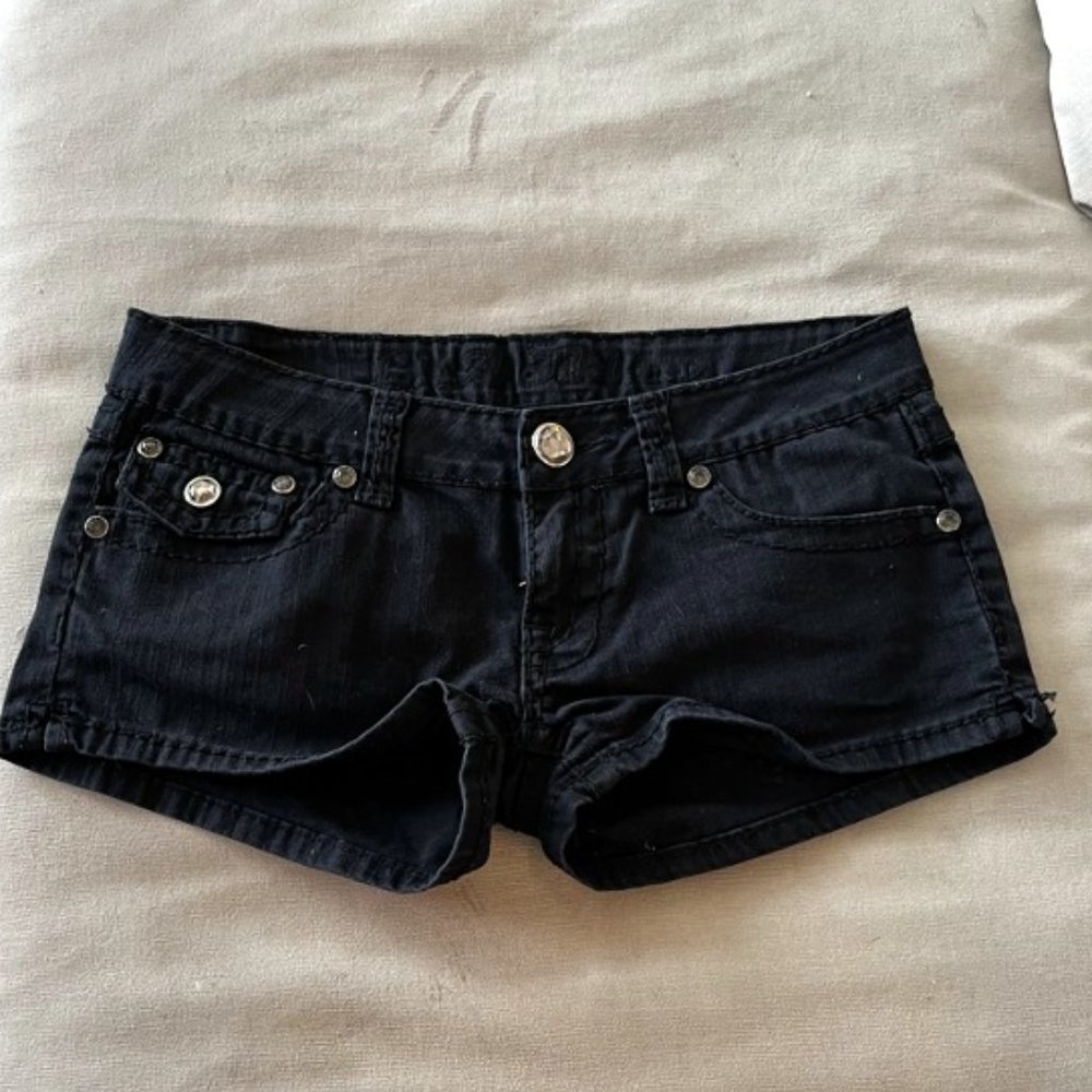 L.A. Idol Low Rise Rhinestone Jean Bootie Shorts - Makes Your Butt Look AWESOME